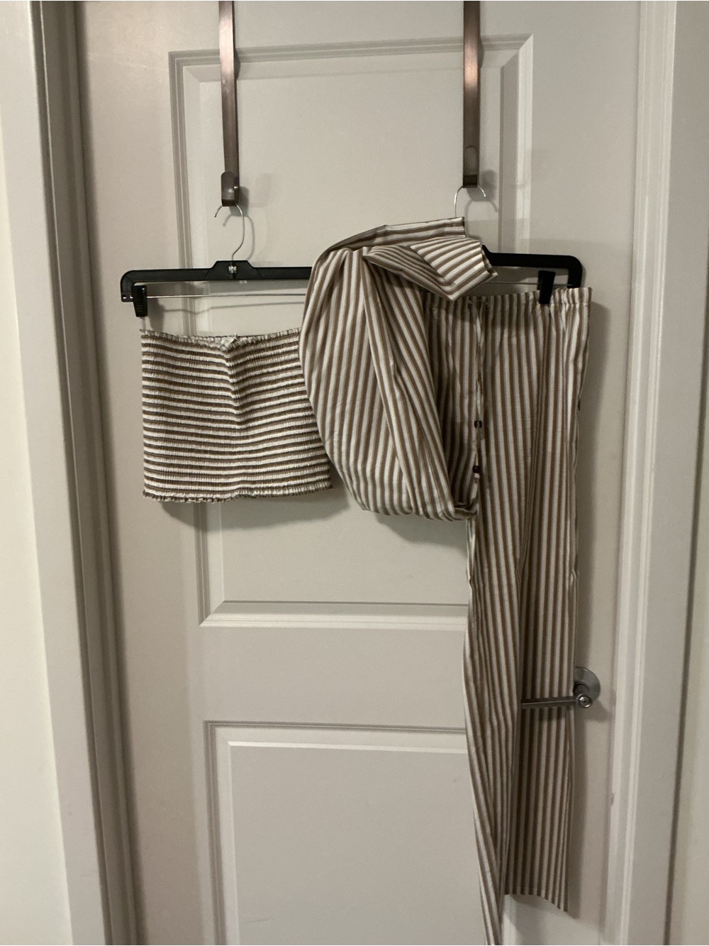 Christian Lacroix Beige and White Striped Smocked Tube Top - Picture 8 of 9